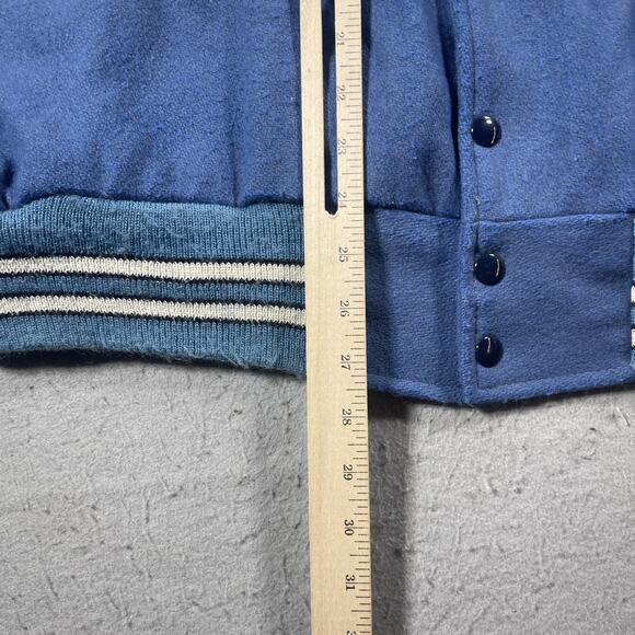 Vintage‎ Blaine Bengals Varsity Jacket Mens Large Blue Leather Wool Butwin 90s - Picture 8 of 10